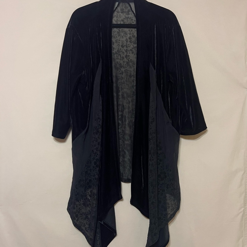 Plus Size Black Velvet Cover Up Size 3X